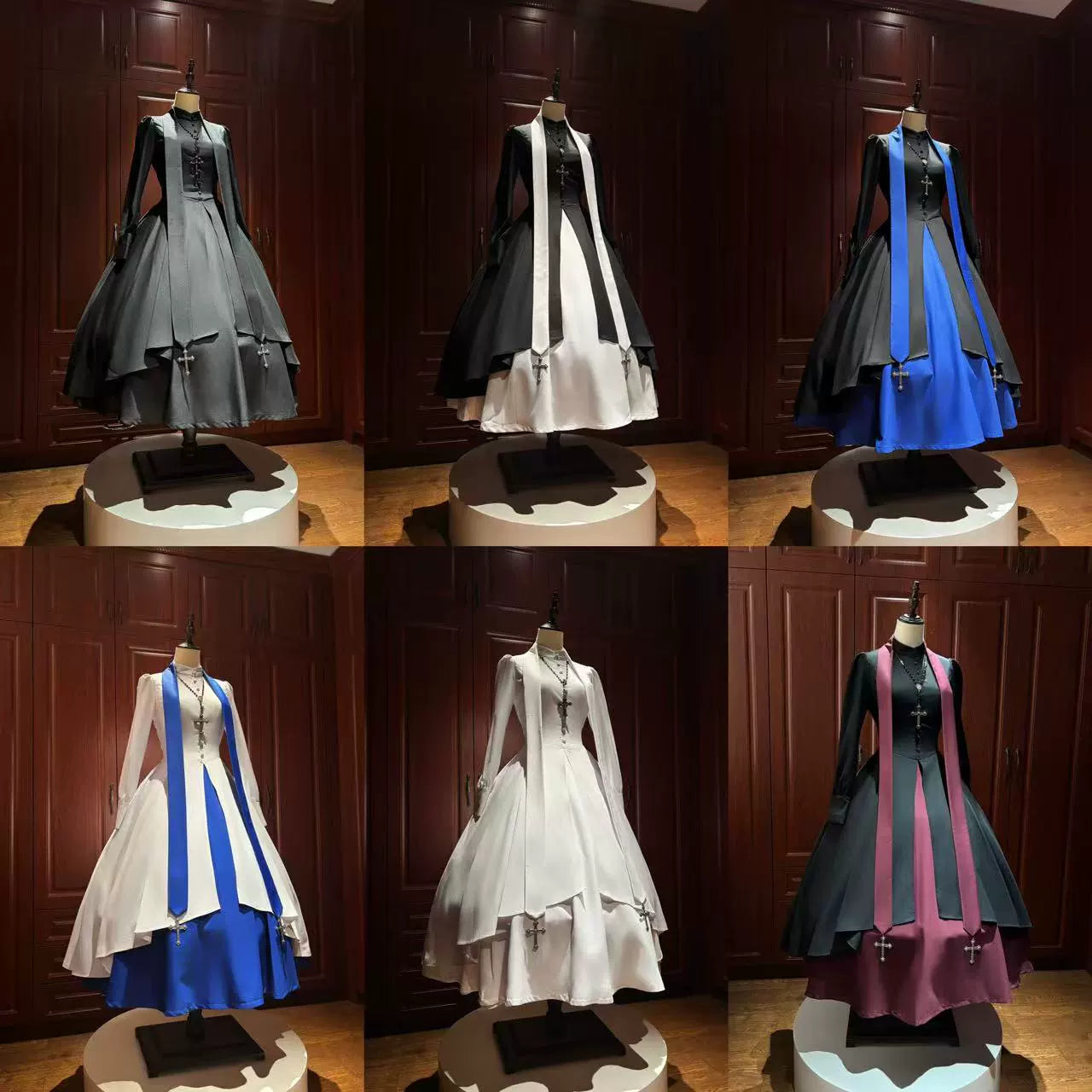 LetterfromGod - Night Watchman - Gothic Lolita OP Dress, Open-Front Hem