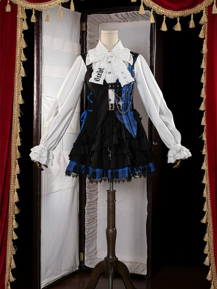 OCELOT - Kalila - Punk Lolita Dress Set Plaid Shorts Set