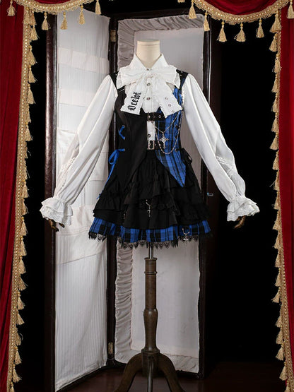 OCELOT - Kalila - Punk Lolita Dress Set Plaid Shorts Set