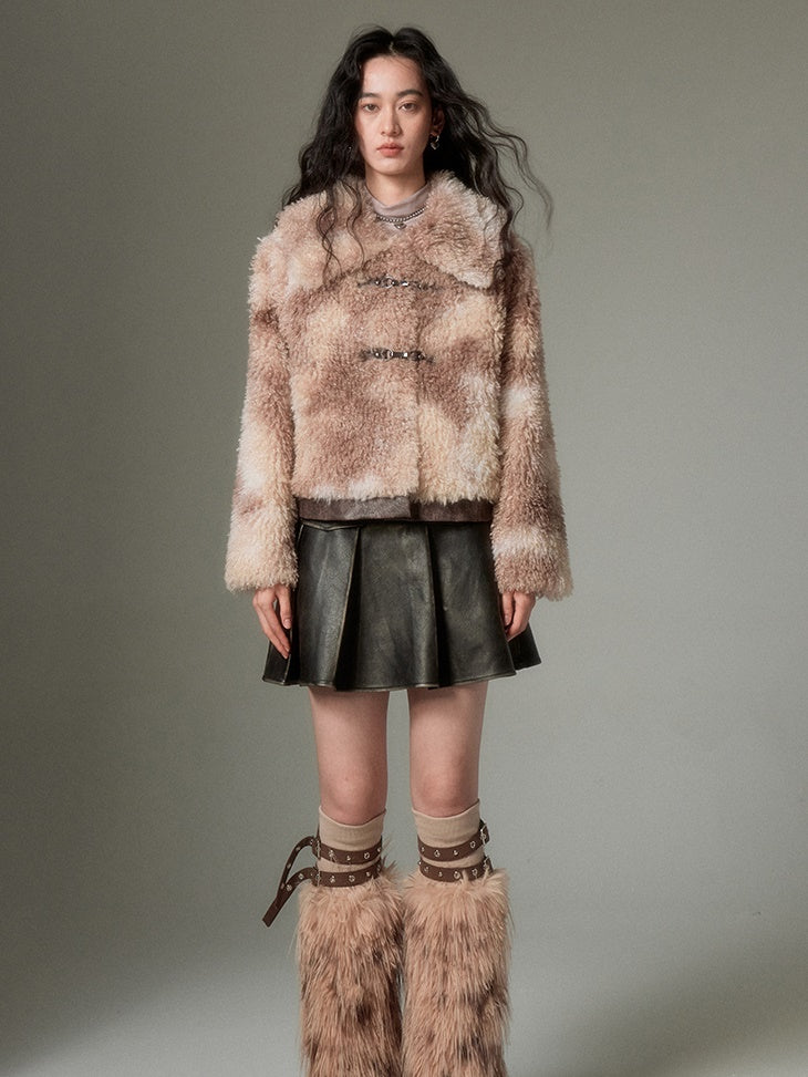 Marble Color Short Fur Jacket【s0000004245】