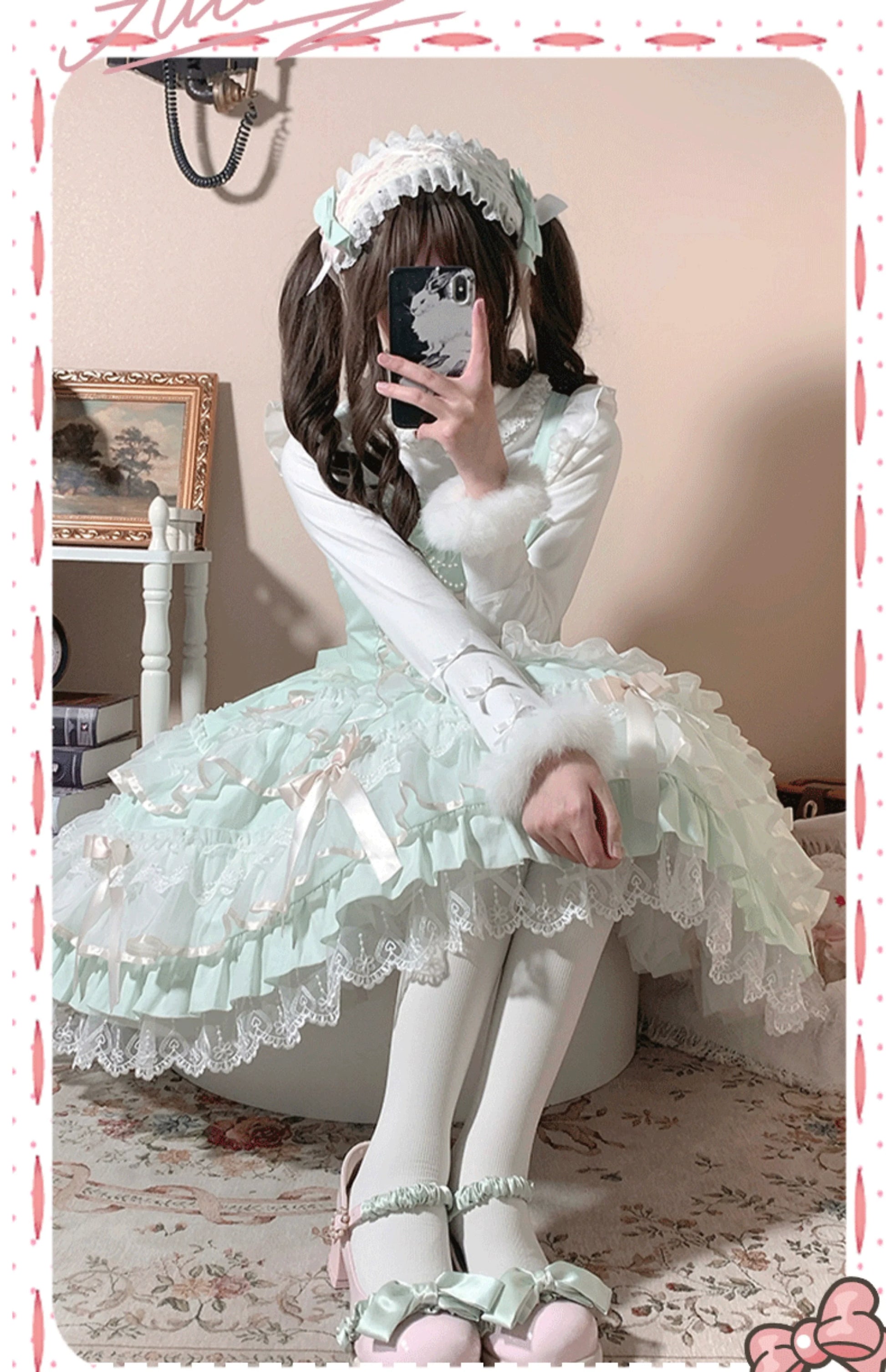 ZhiJinYuan - Love Notebook - Old School Lolita JSK Vintage Doll Tiered Dress