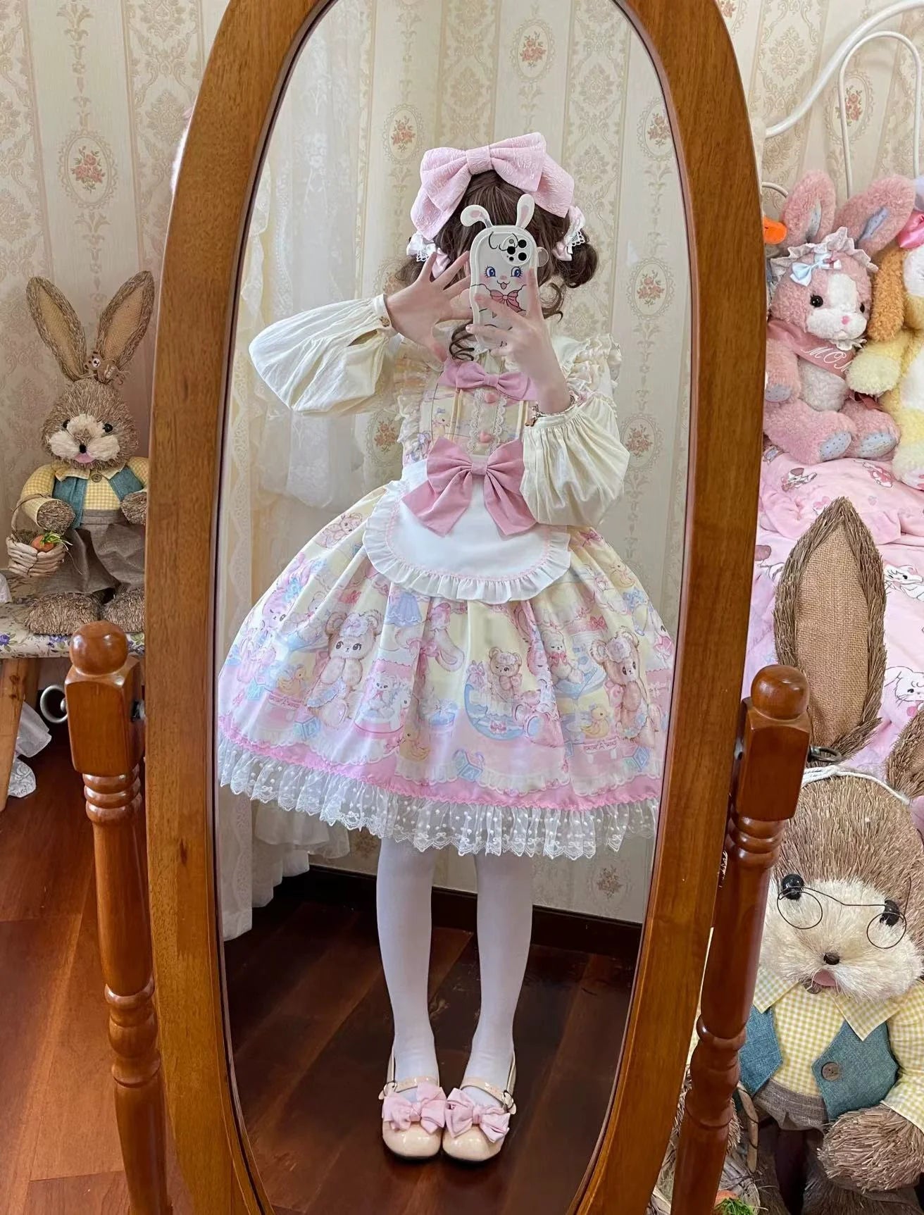 Hanguliang - Sweet Bunny Bear - Sweet Lolita Jumper Dress Cute JSK