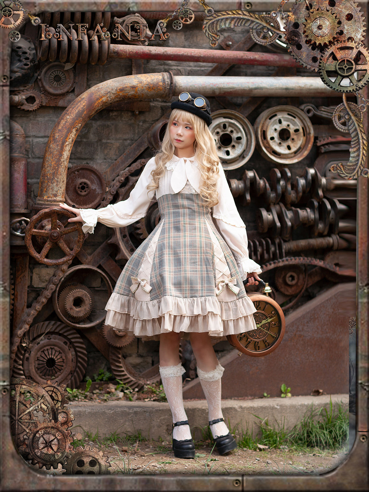 Infanta - Memoirs of Backlight - Elegant Plaid Lolita JSK Dress