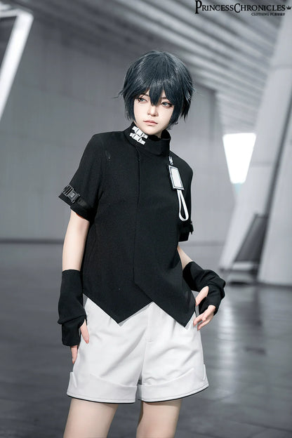 Princess Chronicles - White Cat - Futuristic Style Cool Lolita Pants Suit With Cat Ear Coat