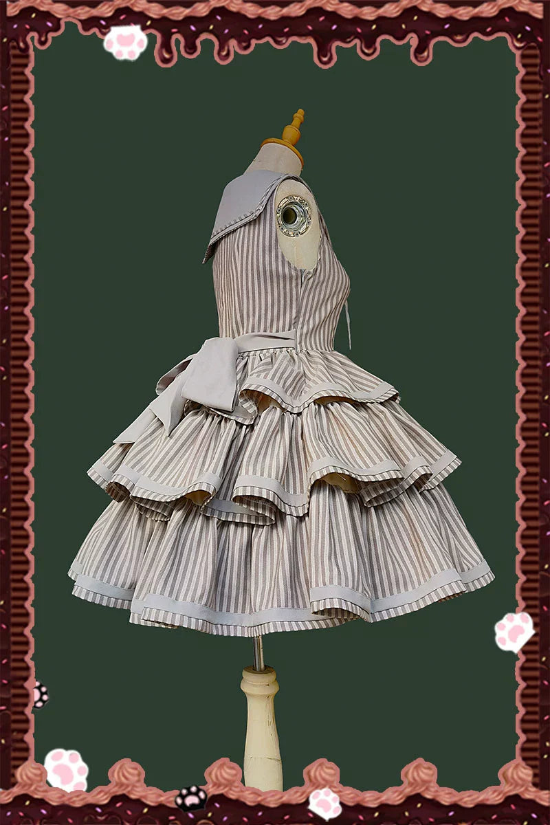 Infanta - From Afar - Vintage Striped Peppy-Style Lolita JSK & Cape
