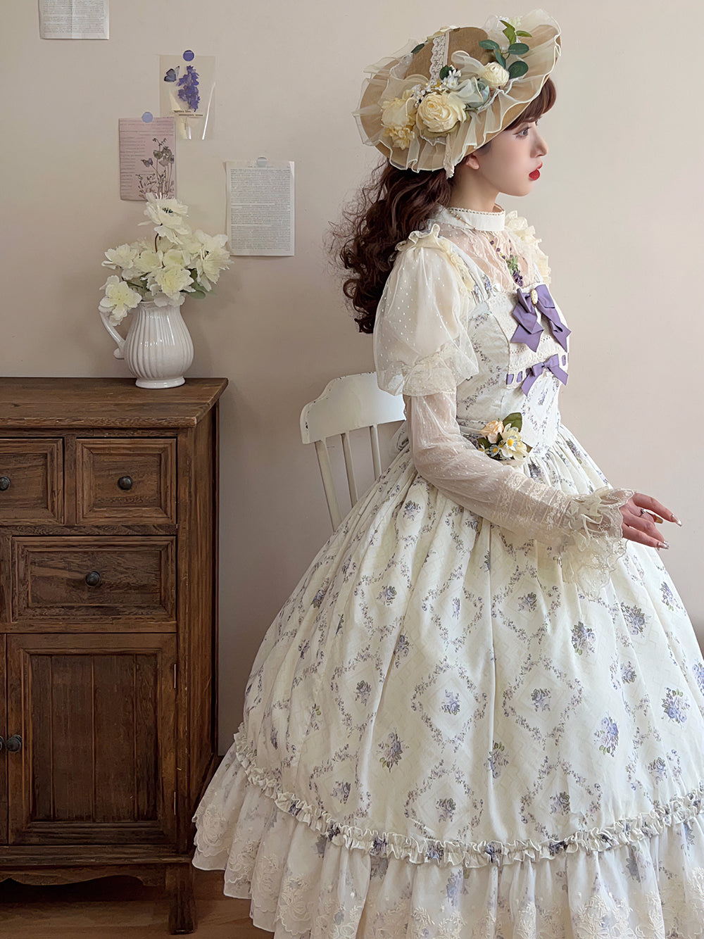 Miss Point - Customized Wood Rose 2.0 Elegant Vintage Jumper Dress