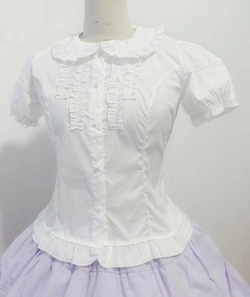 Sweet Angel - Daily Lolita Splicing Sleeve Shirt