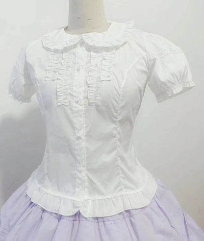 Sweet Angel - Daily Lolita Splicing Sleeve Shirt