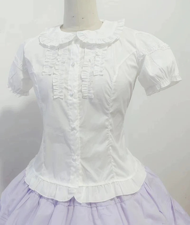 Sweet Angel - Daily Lolita Splicing Sleeve Shirt