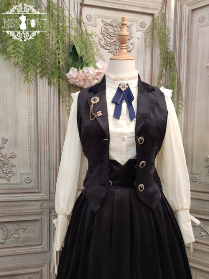 Miss Point - Rose Doll - Retro Lolita Vest Velvet Lolita Waistcoat