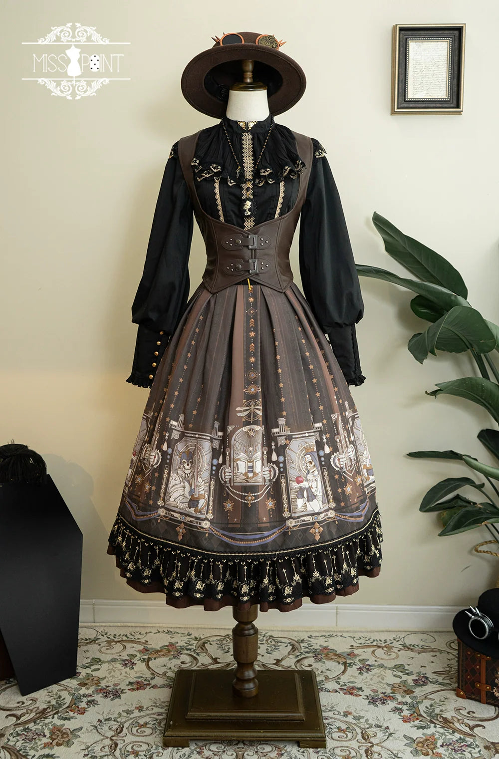 Miss Point - Demon Hunting Notes - Fishbone Gothic Lolita Skirt