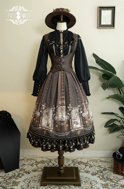 Miss Point - Demon Hunting Notes - Fishbone Gothic Lolita Skirt