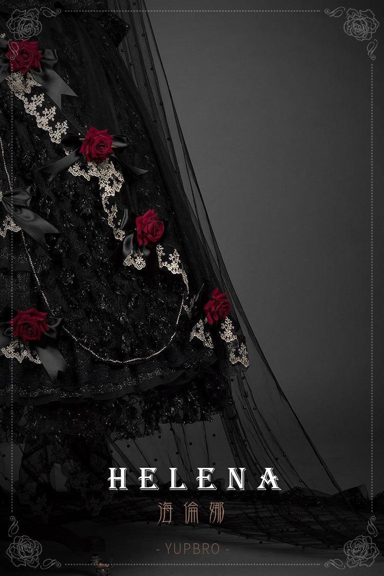 Youpairui - Helena - White and Black Lolita Tea Party JSK Suit