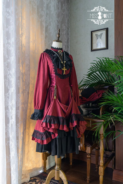 Miss Point - Perintz Manor - Gothic Lolita OP Long Sleeve Retro Lolita Dress