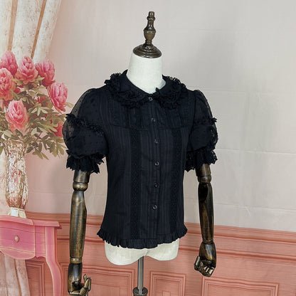 DMFS Lolita - Lollipop - Sweet Lolita Shirt with Double-Layered Puff Sleeves
