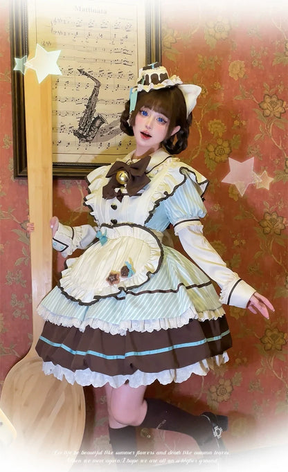 Sakurahime - Berry Bubble - Kawaii Lolita OP Tiered Ruffles Apron Lolita Dress