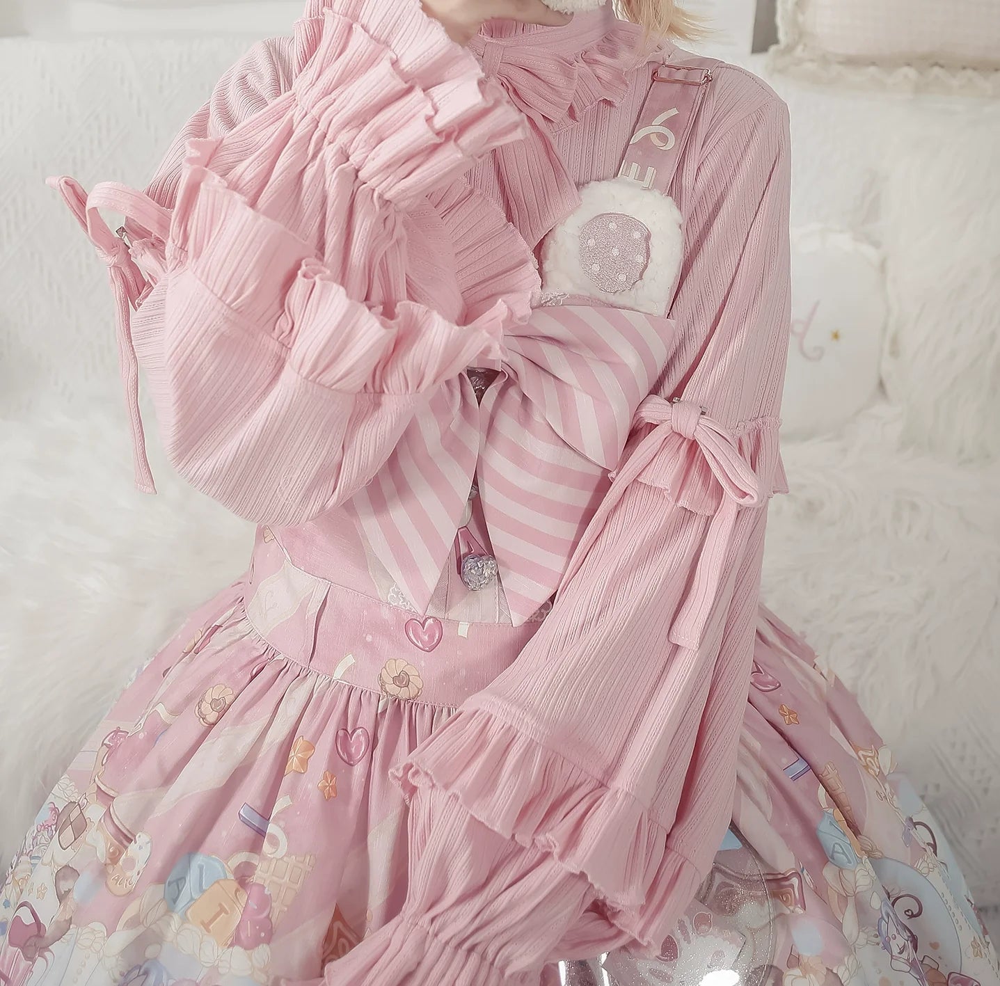 MIST - First Snow - Sweet Lolita Sweater Winter Puff Sleeve Knitting Innerwear