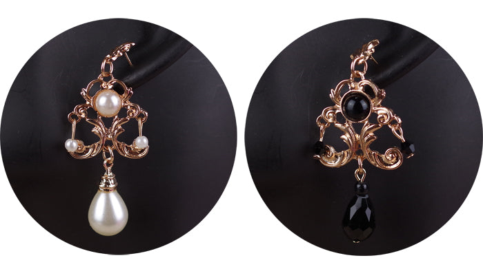Rose of Sharon - French Lolita Baroque Vintage Pearl Earrings