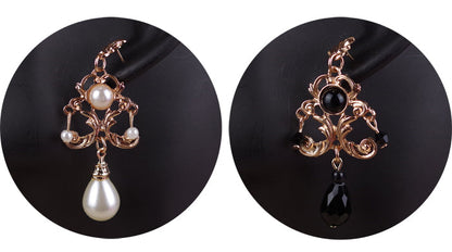 Rose of Sharon - French Lolita Baroque Vintage Pearl Earrings