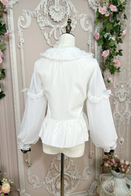 DMFS Lolita - Sweet Lolita Blouse Double-layered Puff Sleeves Lolita Shirt