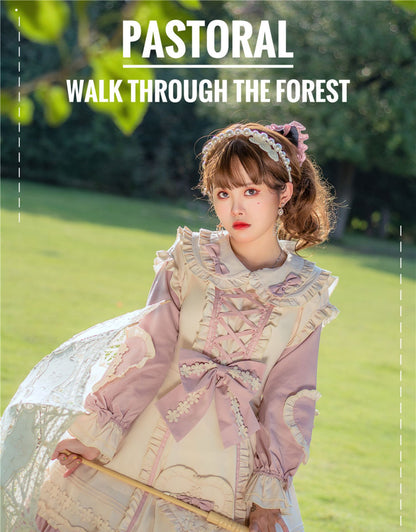 Niu Niu - Little Gardener - Plus Size Lolita OP Dress Pink Winter Long Sleeve