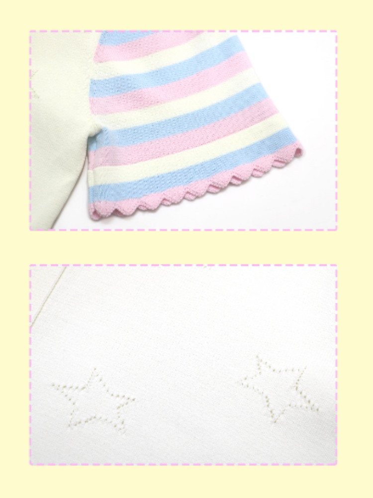 Star Mellow Knit Striped Cardigan【s0000002375】