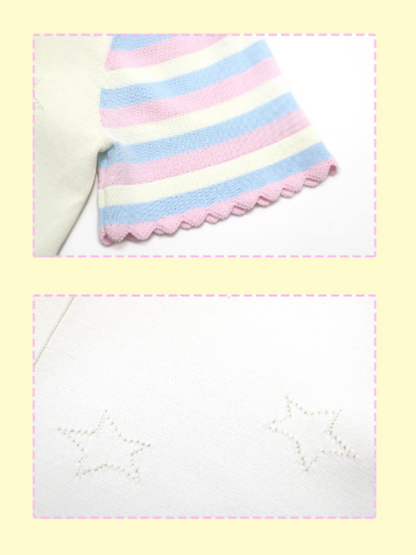 Star Mellow Knit Striped Cardigan【s0000002375】