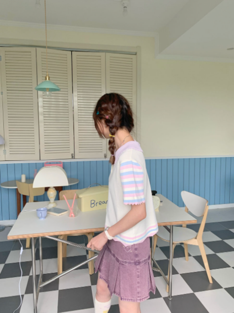 Star Mellow Knit Striped Cardigan【s0000002375】