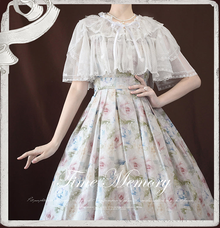 Time Memory - Sweetheart Curtain - Sweet Lolita Shawl Short Sleeve Lace Cardigan