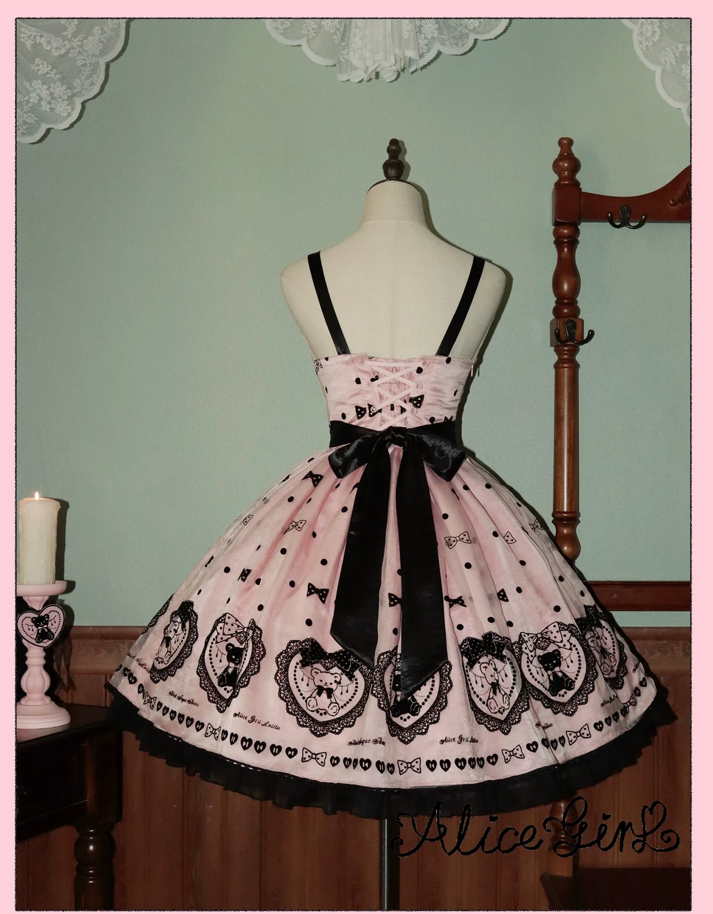 Alice Girl - Brown Sugar Bear - Printed Sweet Lolita Dress, Multiple Styles