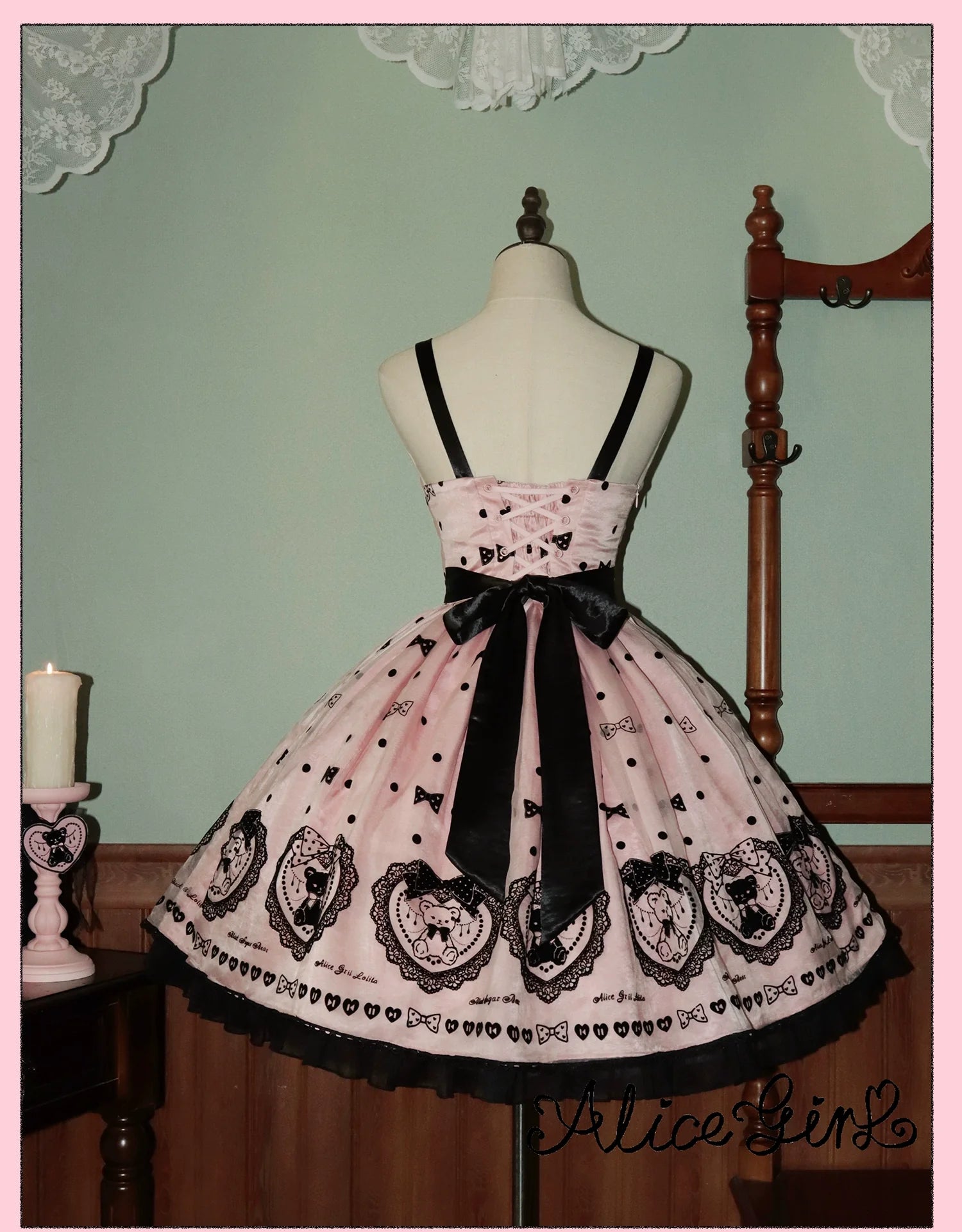 Alice Girl - Brown Sugar Bear - Printed Sweet Lolita Dress, Multiple Styles