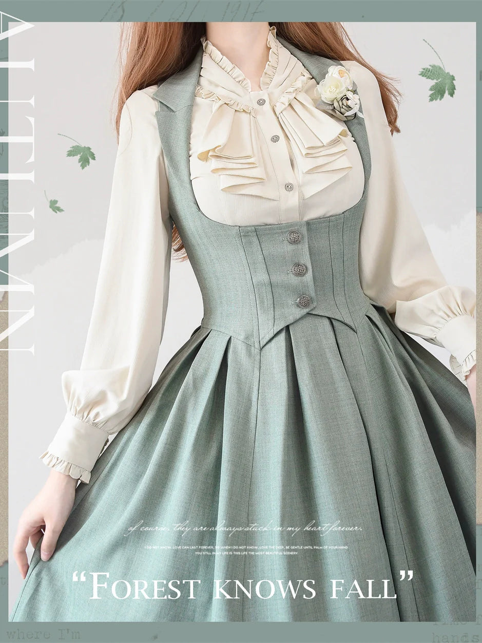 Forest Wardrobe - Retro Elegant Lolita Jumper Dress Bustier Multicolor