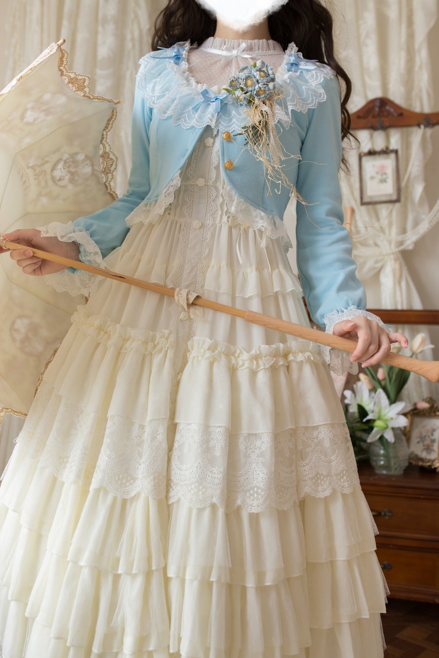 Unideer - Prelude - Elegant Lolita Bolero Jacket with Lace Ruffle Frill