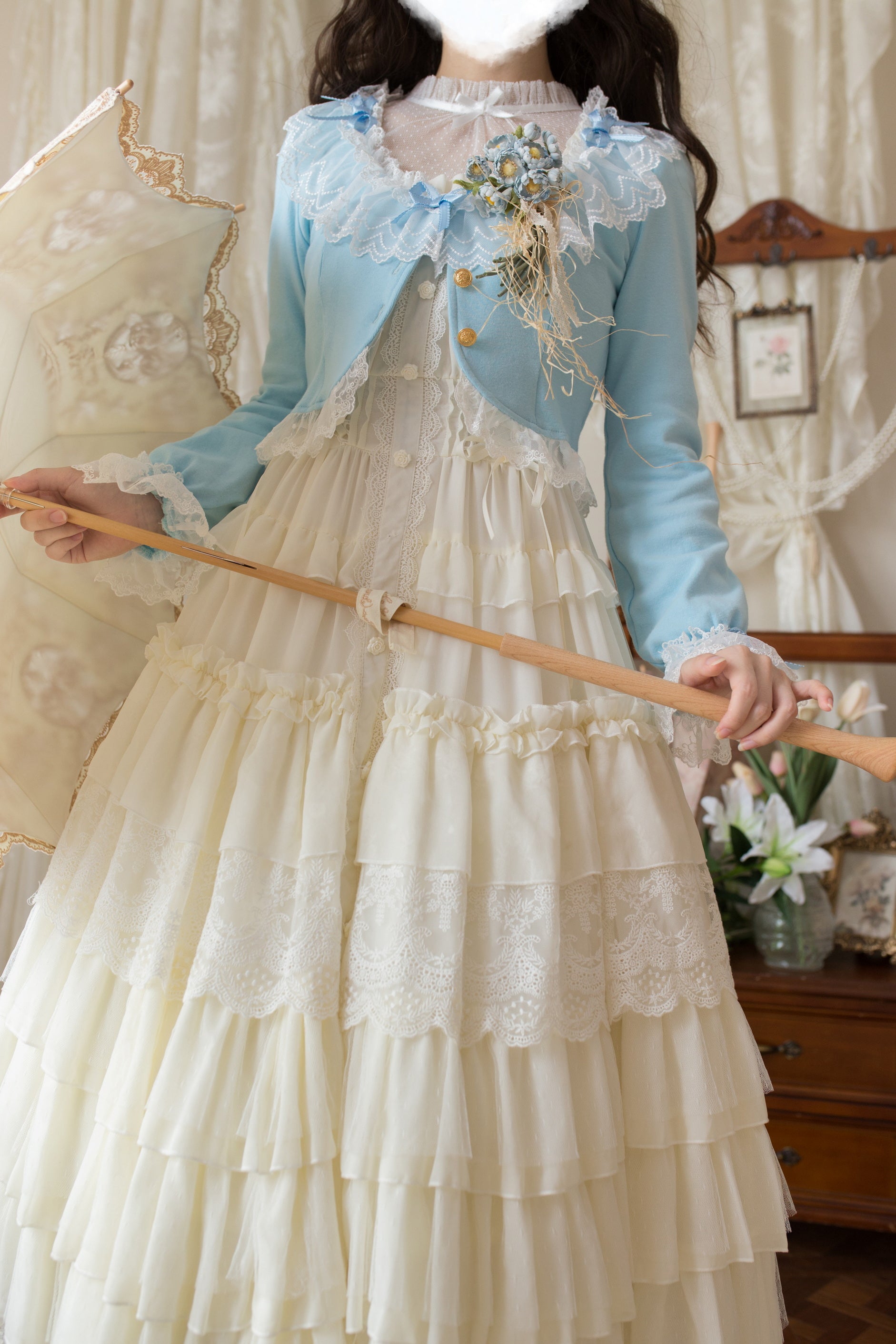 Unideer - Prelude - Elegant Lolita Bolero Jacket with Lace Ruffle Frill