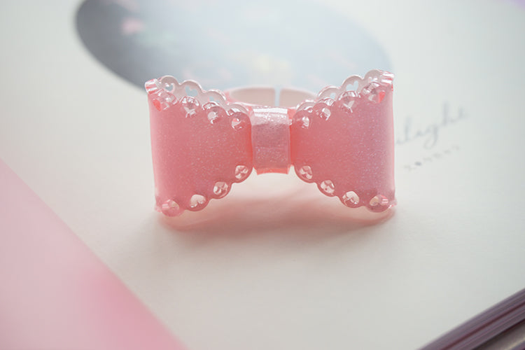 Cat Tea Party - Sweet Lolita Bow Ring and Necklace