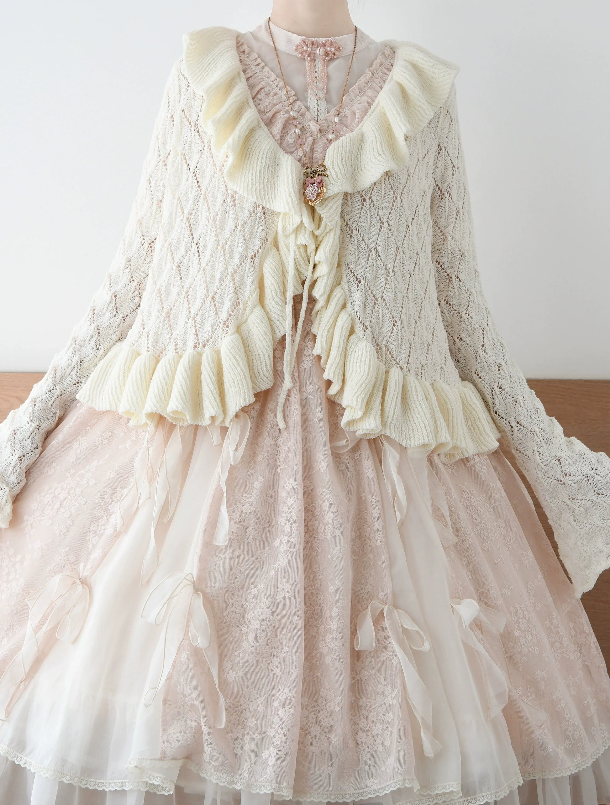 MIST - Sunset Bouquet - Elegant Lolita Cardigan, Flounce Hem