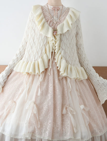 MIST - Sunset Bouquet - Elegant Lolita Cardigan, Flounce Hem