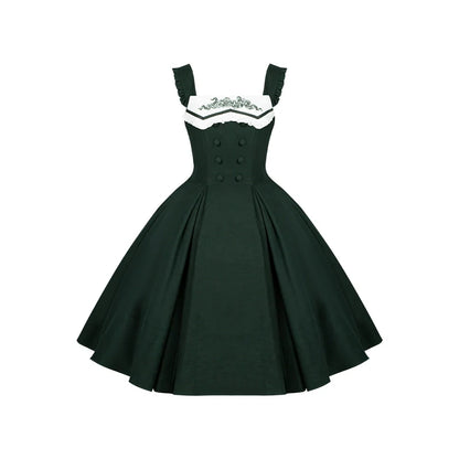 With PUJI - Letter and Poetry ﾂｷ Abyss Clinic - Gothic Lolita Green Dress Set