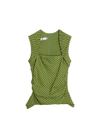 Sleeveless Tartan Vest