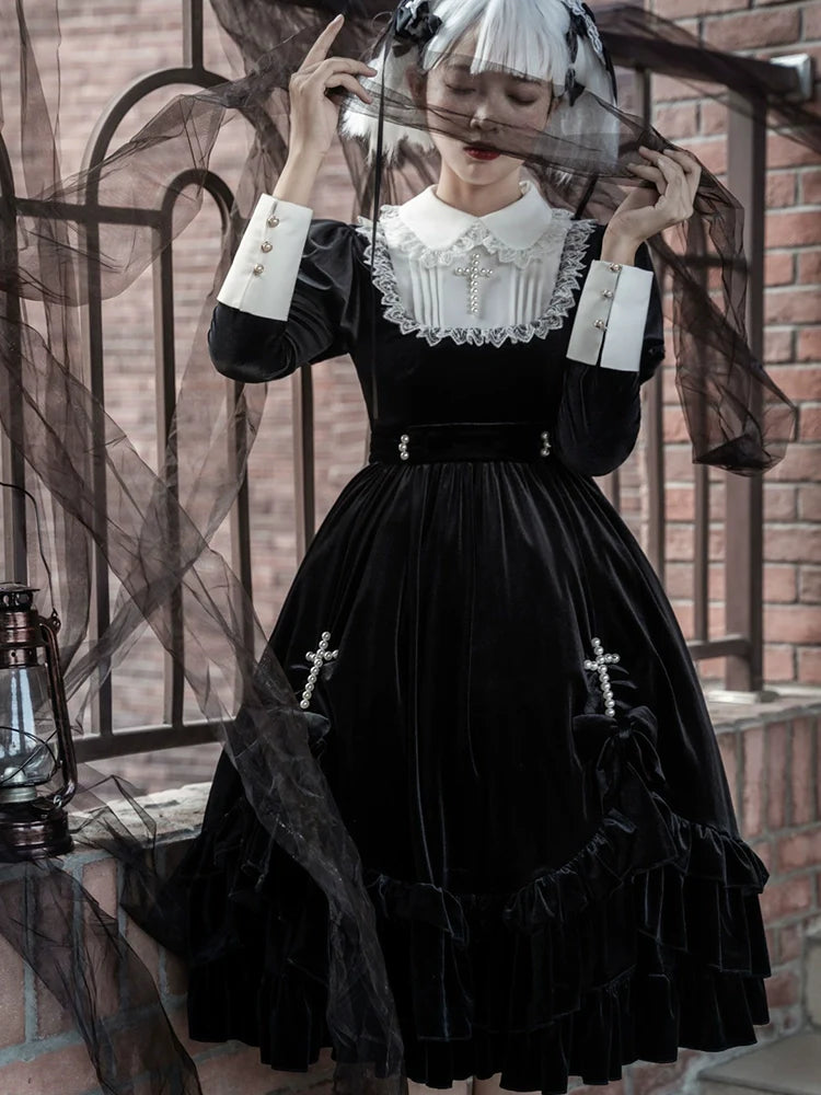 Sweet Date - Halloween Gothic Lolita OP Dress Princess Winter Dress