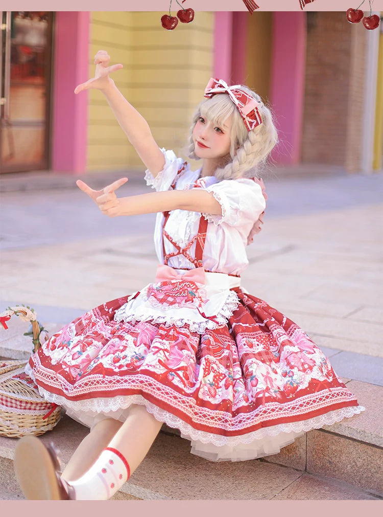 OCELOT - Sweet Lolita Lolita JSK and SK Rabbit Strawberry Dress