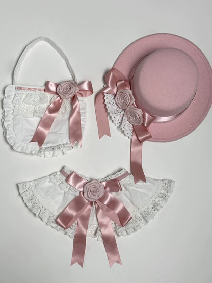 LeMiroir - Winter Solstice - Elegant Lolita Hat, Detachable Collar, Handbag