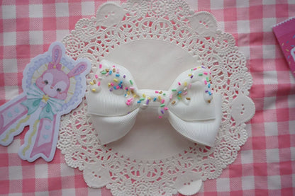 Cat Tea Party - Handmade Sweet Lolita Bow Hair Clip Cute Imitation Cream Cake
