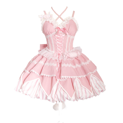 OCELOT - Sweety Gummy - Sweet Lolita JSK Dress Big Bow Flower Bud Lolita Dress