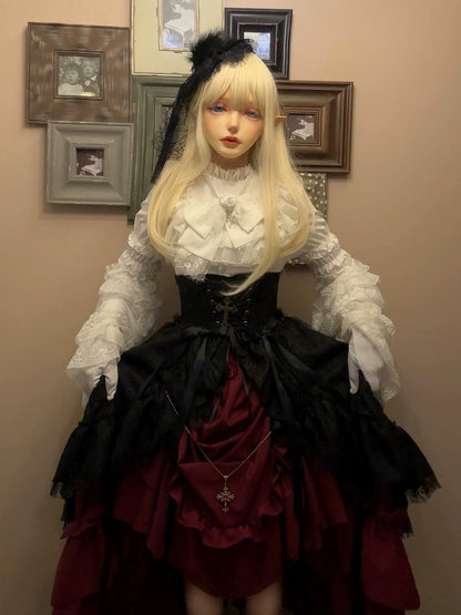 Nightingale Girl - Eternal Taboo - Gothic Lolita Dress with Princess Sleeve Shirt