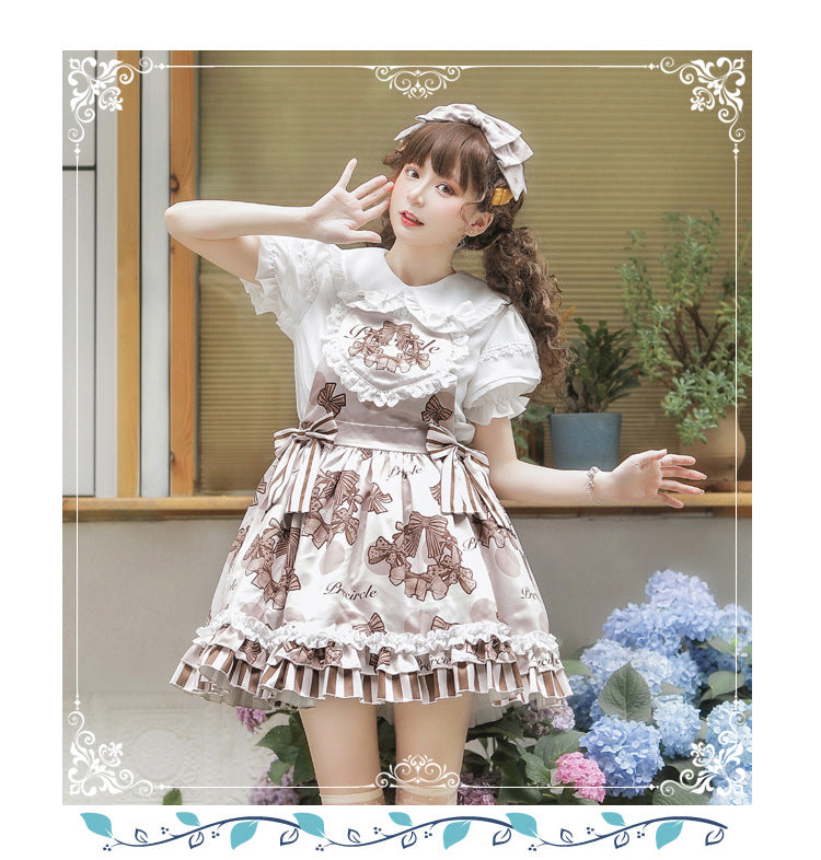Eieyomi - Chocolate Garland - Kawaii Lolita Summer Dairy Salopette