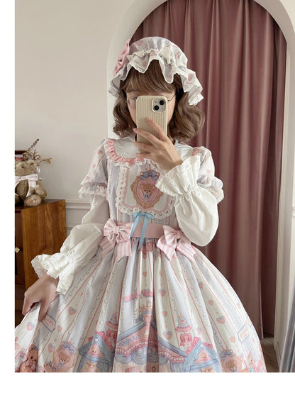 Eternity Spring - Barbie Bear - Sweet Lolita Bear Print JSK and OP