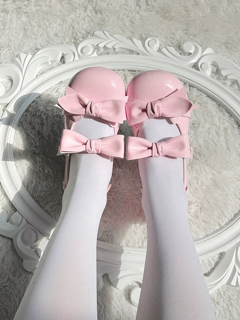 Beauty Bunny - Kawaii Lolita Shoes Low Heels Round Toe PU Shoes