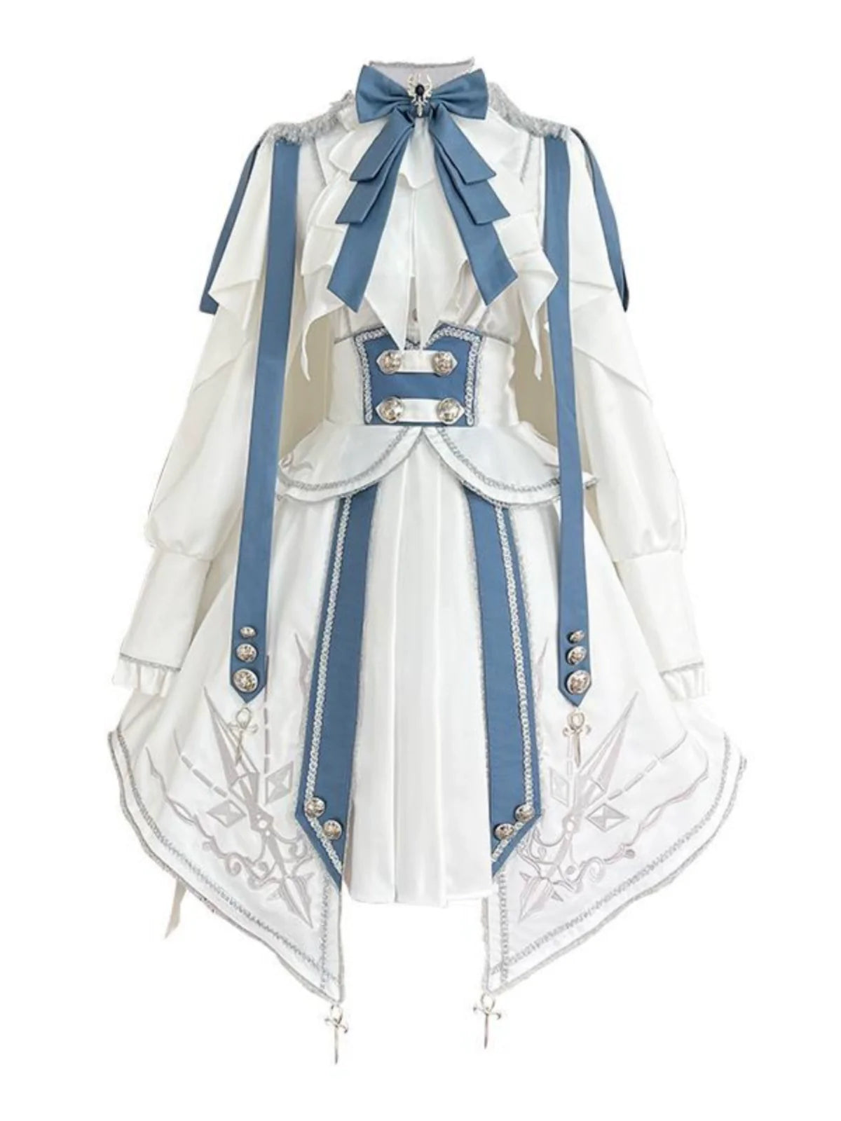 Designer's Gift - Luminous Cavalier - Military Lolita Skirt Set Long-Sleeved Shirt