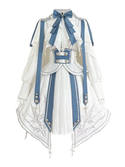 Designer's Gift - Luminous Cavalier - Military Lolita Skirt Set Long-Sleeved Shirt